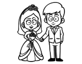  The bride and groom. coloring page