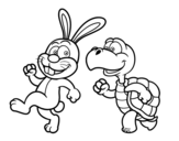 Dibujo de The hare and the tortoise