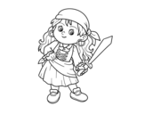 The pirate girl coloring page