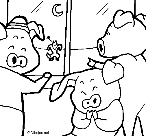 Three little pigs 13 coloring page