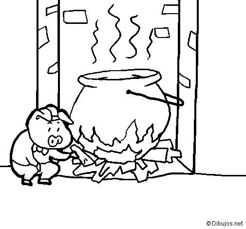 Three little pigs 18 coloring page
