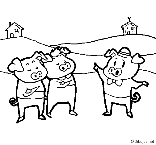 Three little pigs 5 coloring page