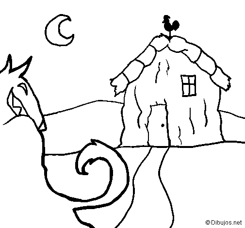 Three little pigs 6 coloring page