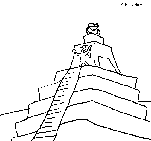 Tikal's Temple coloring page