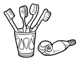 Toothbrushes and toothpaste coloring page