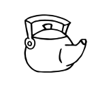 Traditional kettle coloring page