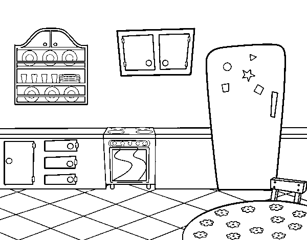 Traditional Kitchen coloring page