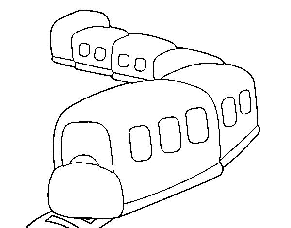 Train on the way coloring page