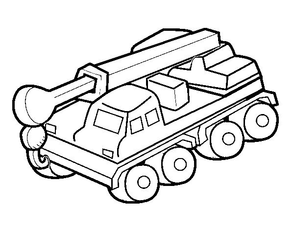 Truck crane coloring page