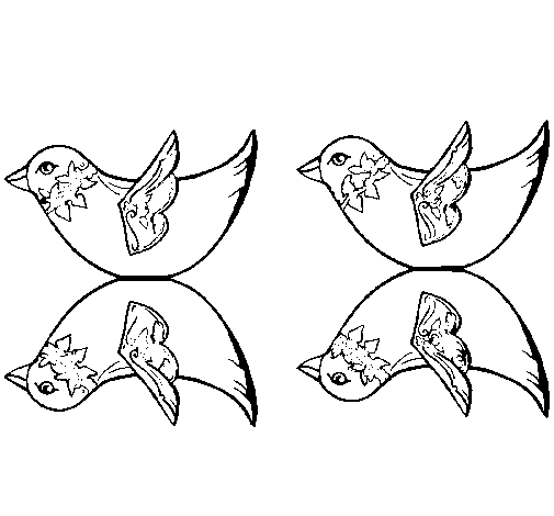 Two birds coloring page