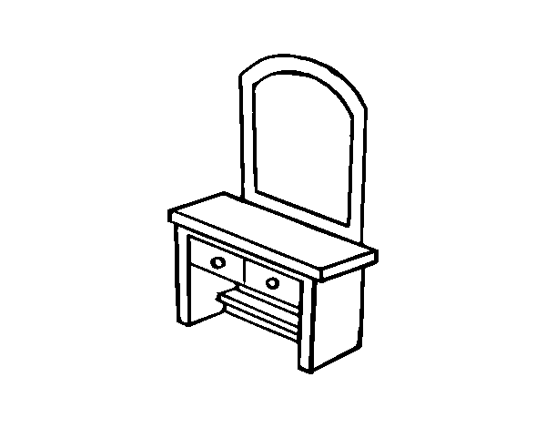 Vanity with drawers coloring page