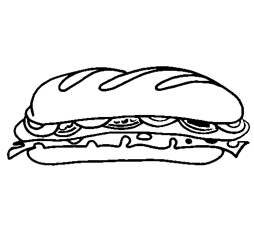 Vegetable sandwich coloring page