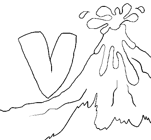 Volcano  coloring page