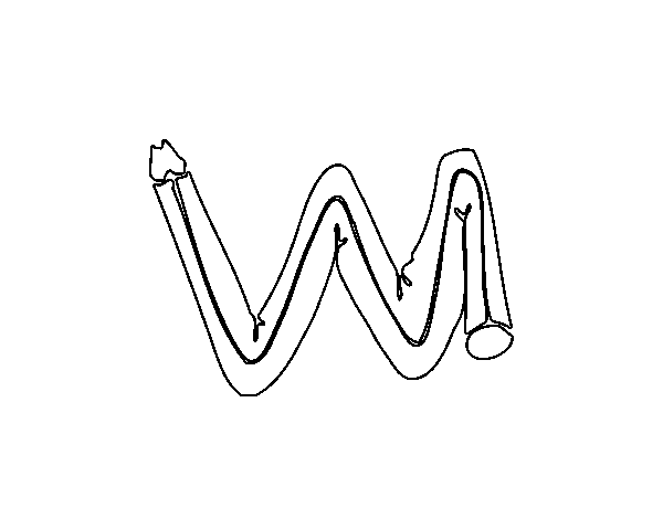 W minuscule coloring page