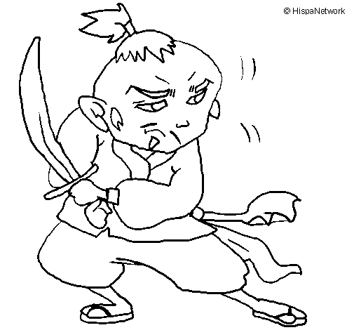 Warrior with sword coloring page