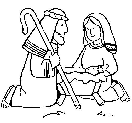 Worshipping baby Jesus coloring page