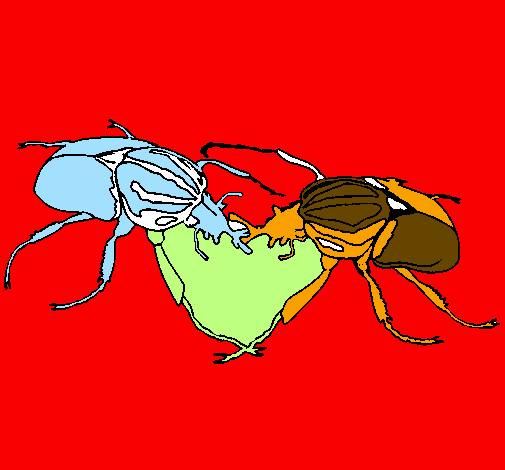 Coloring page Beetles painted byblas