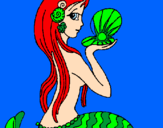 Coloring page Mermaid and pearl painted byEnea borrego alday ......