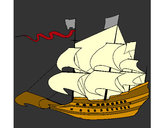 Coloring page 17th century sailing boat painted byJamesr