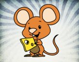 Little mouse with cheese