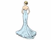 Wedding dress with tail